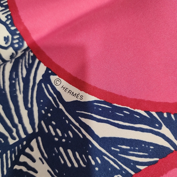 NWOT Rare 2024 Pink Saut Hermès Cavalier en Formes Silk Scarf 90 - Picture 8 of 15